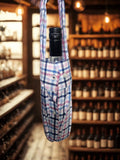 Upcycled Wine Holder Bag with Handles – Plaid Carrier